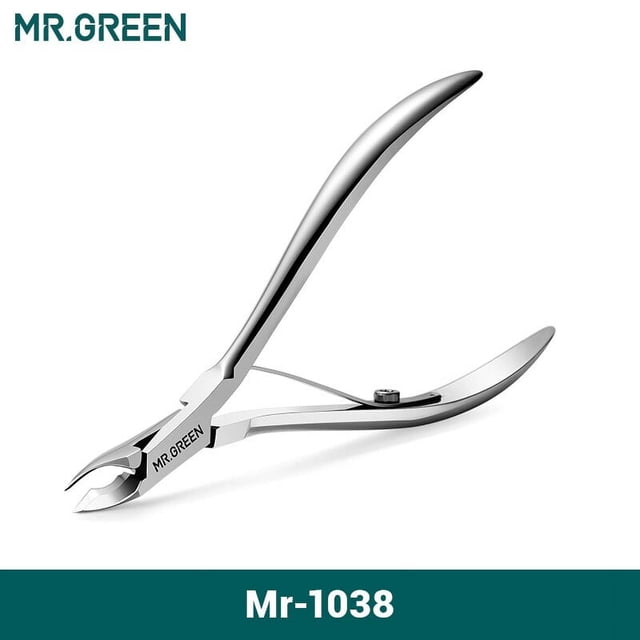 MR.GREEN-Pinza para cutículas de uñas, tijeras de manicura, cortador de pinzas de acero inoxidable, removedor de piel muerta, tijera, herramienta de empuje, recortadora
