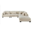 thumbnail image 3 of Pemberly Row Contemporary 5-Piece CorduFabric Modular Sectional in Beige, 3 of 7