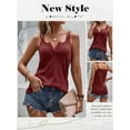 thumbnail image 7 of Xuanfei Women V Neck Solid Color Double Shouler Strap Sleeveless Tank Top, 7 of 7