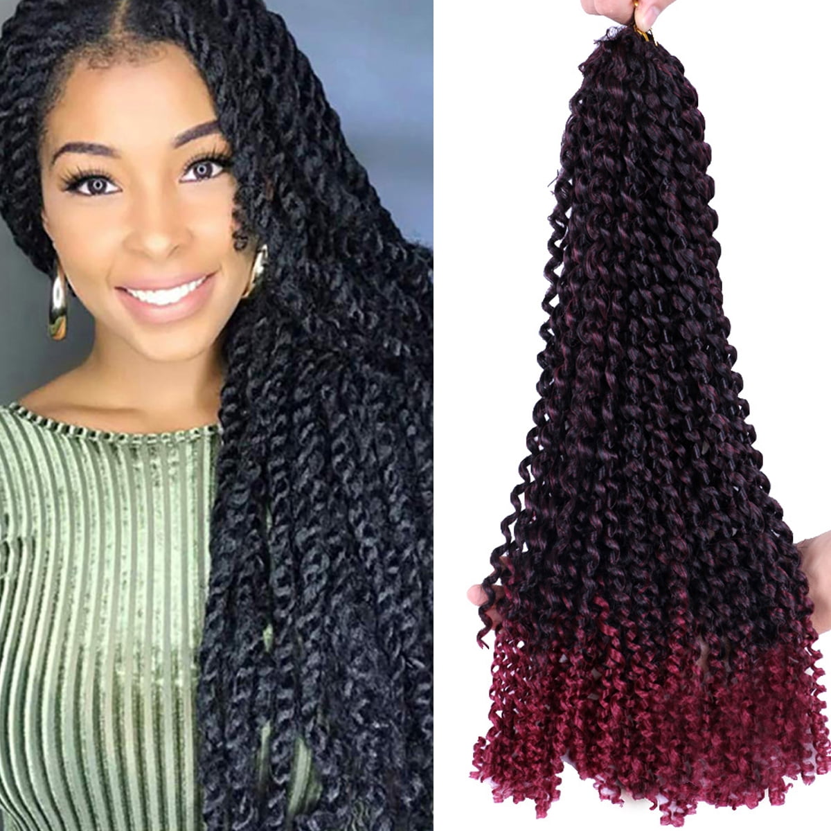 Travelwant Crochet Box Braids Hair with Curly Ends Prelooped