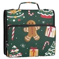 thumbnail image 5 of FORMRS Zipper Binder with Shoulder Strap 2-inch Ring 500 Sheet Capacity File Bag, Green Christmas Gingerbread, 5 of 5