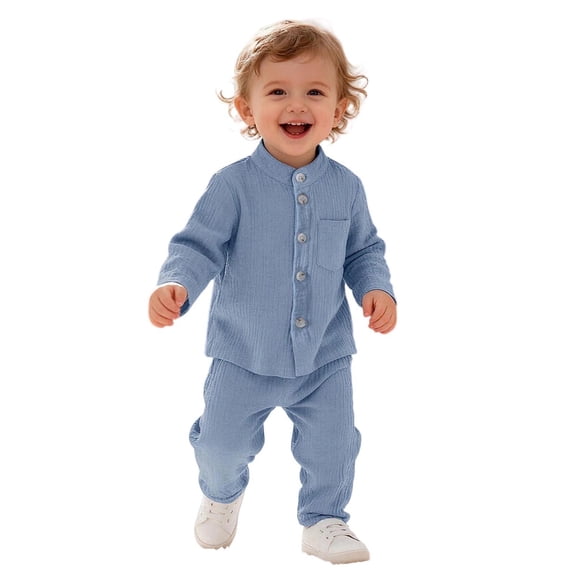 HAYIMI Toddler Boys Girls Long Sleeve Solid Color Tops T Shirt Pants Outfit Sets Cozy Clothes Sets