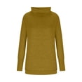 thumbnail image 4 of IROINNID Turtleneck Sweater for Women Winter Warm Casual Loose Fit Pullover Long Sleeve Fleece Thermal Undershirt Sweater,Yellow, 4 of 6
