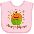 thumbnail image 3 of Inktastic Happy Halloween- Cute Pumpkin Cupcake Boys or Girls Baby Bib, 3 of 4