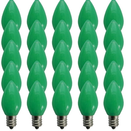 

Box of (25) C7 Opaque Green Bulb - C7 Smooth Lens