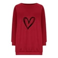 thumbnail image 4 of Womens Sweatshirts Plus Size Long Sleeve Round Neck Printed Sweatshirt Red S, 4 of 4