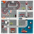 thumbnail image 2 of SAFAVIEH Carousel Kids Devan Train Track Area Rug, Gray/Ivory, 8' x 8' Square, 2 of 11