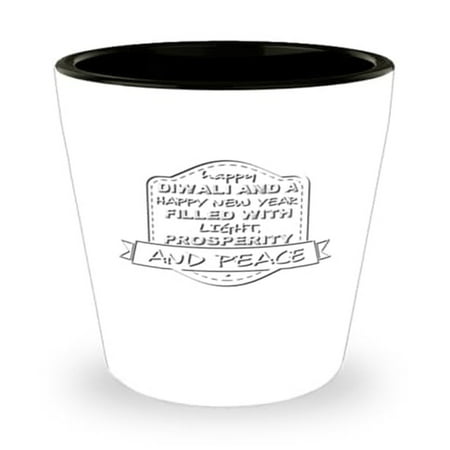 Festival Shot Glass Happy Diwali & A Happy New Year Celebration Gift Mini Glassware 1.5oz Cup