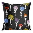 thumbnail image 1 of RYLABLUE Pattern Dancing Flower Girls Lily Poppy Chrysanthemum Lilac Peony Hydrangea Throw Pillowcase Cushion Case Cover, 1 of 1