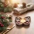 thumbnail image 7 of Butterfly-Shaped Wooden Candle Holder, 3D Carvings Wood Tea Light Holder Home Table Decor Wood Candlesticks Holders Valentine's Day Wedding Birthday Gift(Butterfly), 7 of 7