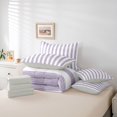 thumbnail image 6 of Erosebridal Modern Lines 7-Piece Twin Bedding,Minimalist Stripe Bedding Comforter Set,Light Gray Reversible, 6 of 7