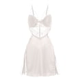 thumbnail image 1 of Gibobby Pijamas para mujer Conjunto de pijama de dos piezas con falda de lunares de malla de pestañas para mujer y Sexy de nuevo diseño 2022(Blanco,G), 1 of 3