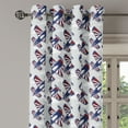 thumbnail image 2 of Ambesonne Airplane Grommet Curtain, Airships Above Clouds, 50" x 96", Navy Blue Red White, 2 of 6
