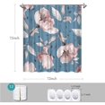 thumbnail image 2 of Cortinas de ducha florales para baño, juego de cortinas de ducha con flores rosas, grises y rosas, tela de fondo azul, impermeable, lavable, 72 "× 72", 2 of 6