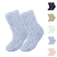 thumbnail image 3 of Xfvqtps Women Wool Socks Extra Thick Winter Warm Solid Color Long Tube Home Floor Socks White, 3 of 3