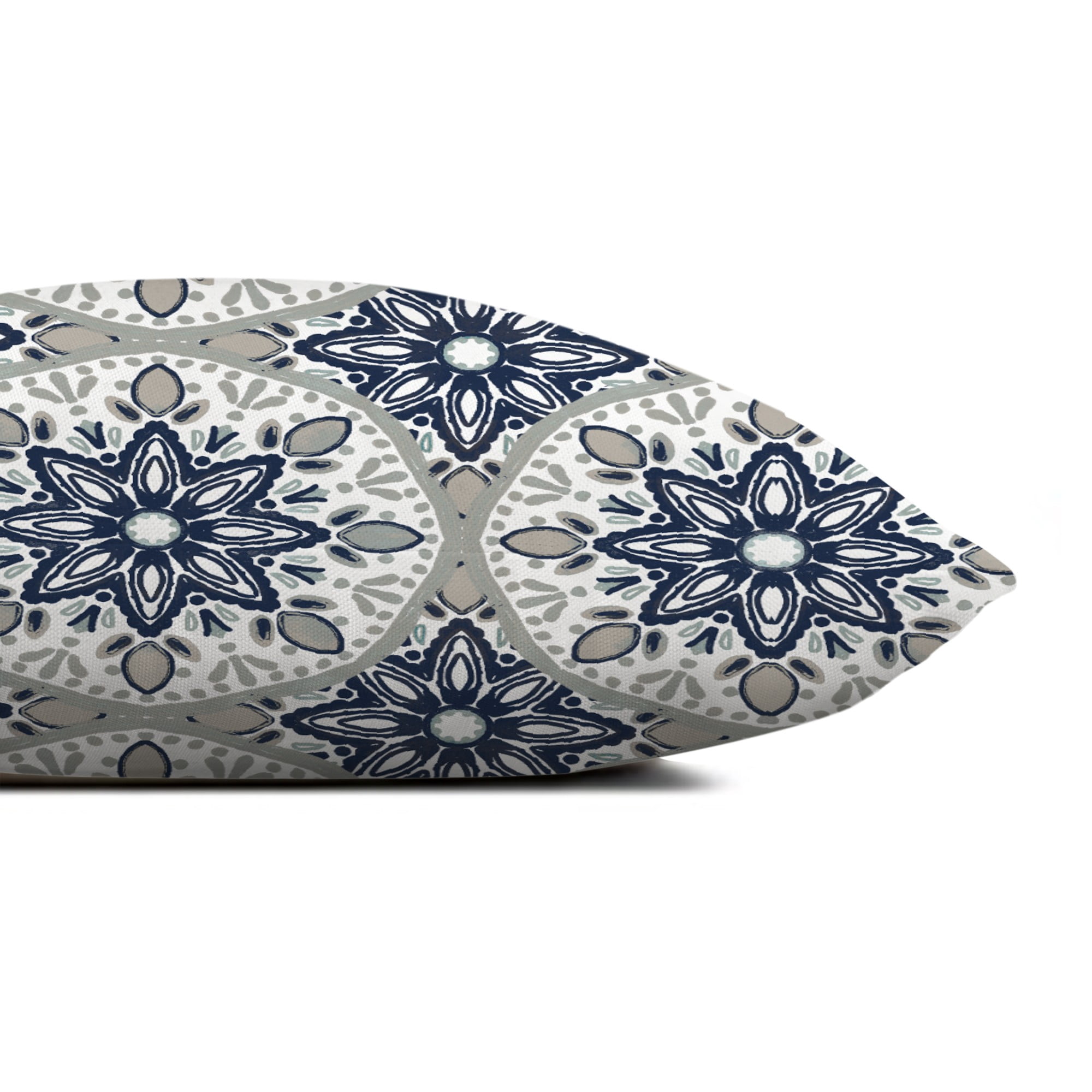 Creative Products Faded Blue Gray Medallions 14x20 Indoor / Outdoor Pillow