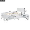 thumbnail image 4 of Euroco Twin Size Platform Bed Frame with Storage Shelves and Drawer for Kids Teens Room, White, 4 of 17