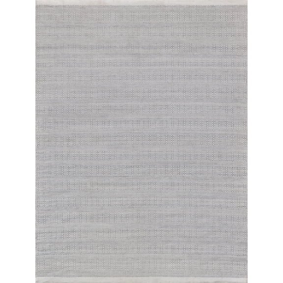 Exquisite Rugs Echo Indoor/Outdoor Handmade Flatweave P.E.T. Yarn Ivory/Light Silver Area Rug