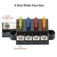 thumbnail image 2 of Blade Fuse Box for Automotive Boat Marine 4 Way 12-32V 4 Circuit Fuse Block with Cover, 2 of 8