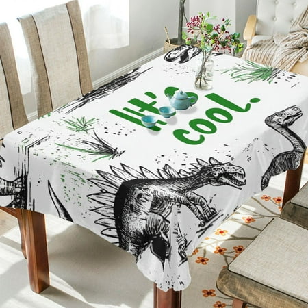 BZSMCE Square Tablecloth Jurassic Vibe Pattern Tableclothes