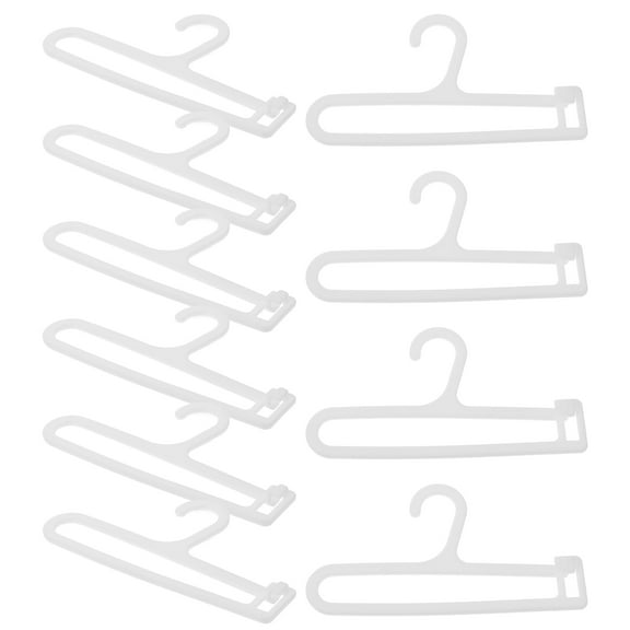 FUTUREORYY 10Pcs Miniature Doll Hanger for Dolls White Plastic Clothing Display Accessory