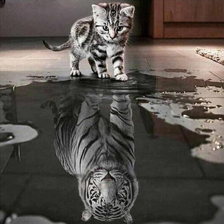 Tiger Cross Stitch Pattern - Outtop Cat and Tiger DIY 5D Diamond Embroidery Painting Cross Stitch Home Decor Craft