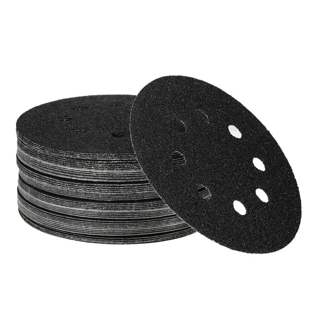 50 discos de lija de 5 pulgadas 125 mm, 8 agujeros, 240/180/120/80/60, papel de lija para máquinas de lijado de pista aleatoria, hecho de material de carburo de silicio, papel de lija a base de agua n