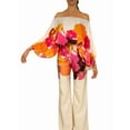 thumbnail image 1 of Conjunto de Dos Piezas Holgado de Otoño para Mujer, con Hombros Descubiertos, Estampado, Larga, Pantalones Anchos Informales. Estampado Naranja XL, 1 of 4