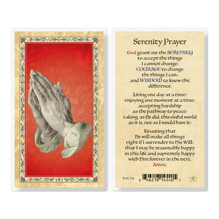 

Serenity Prayer - Long Version Gold-Stamped Laminated Catholic Prayer Holy Card with Prayer on Back Pack of 25