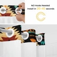 thumbnail image 5 of Boho Orange Teal No Hook Shower Curtain Waterproof,Bathroom Curtains with Snap in Liners and See Through Top Window,Southwestern Abstract Geometric Ethnic Hotel Bathtub Curtains Shower 72"Wx96"L, 5 of 8