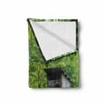 thumbnail image 2 of Outhouse Soft Flannel Fleece Throw Blanket, Old Cottage Outhouse in a Spring Mountian Forest Woods Image, Cozy Plush for Indoor and Outdoor Use, 50" x 70", Fern Green and Brown, by Ambesonne, 2 of 6
