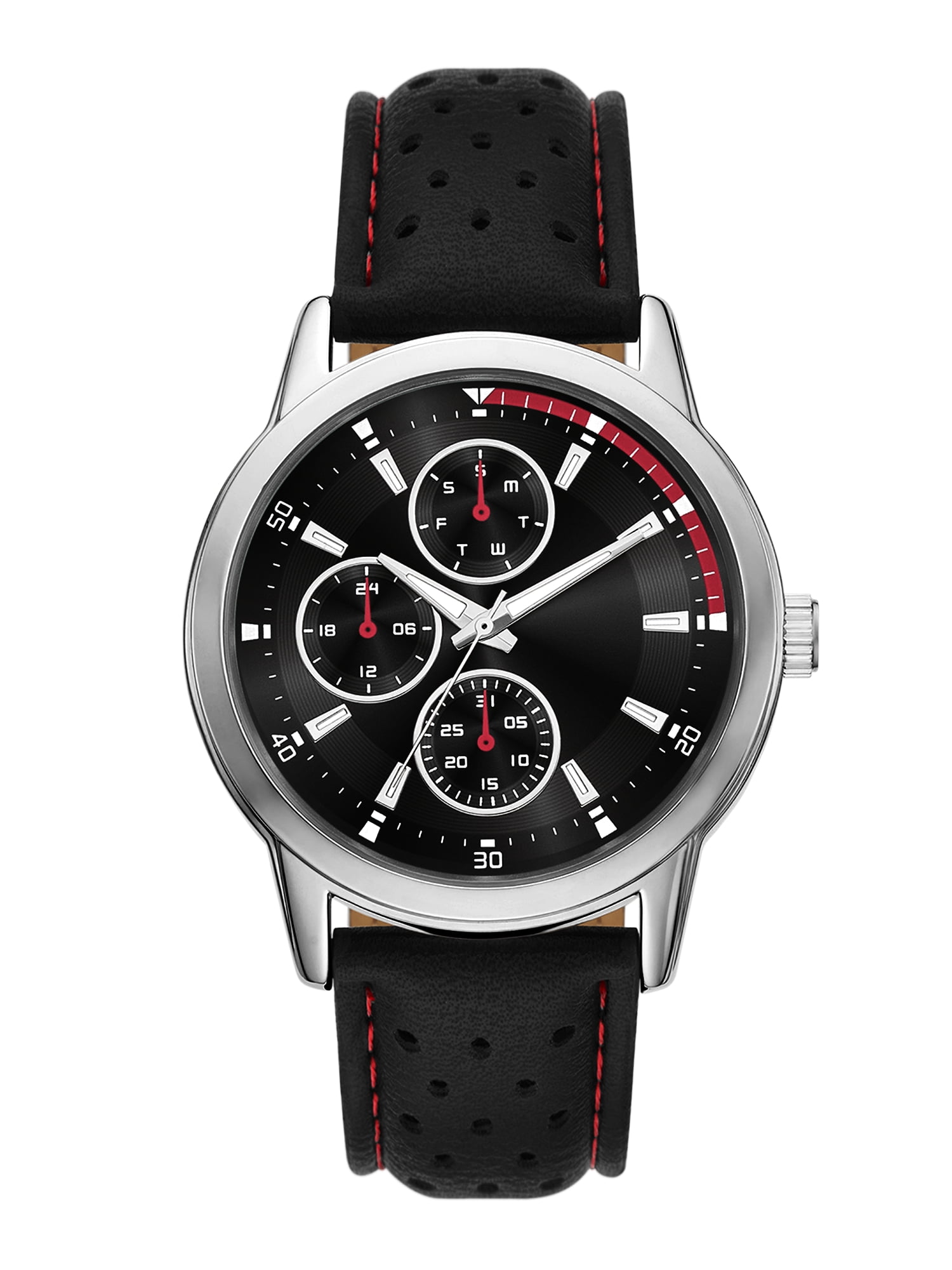 Michael Jackson King of Pop Red Dial Black Leather Band Wrist