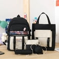 thumbnail image 2 of Conjunto de cinco piezas de mochila para estudiantes de secundaria de gran capacidad con combinación de colores de estilo coreano para niñas, 2 of 6