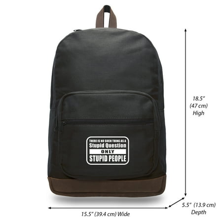 People Leather - No Stupid Question Only Stupid People Teardrop Backpack With Leather Accents