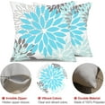thumbnail image 3 of Sky Blue Flower Pillow Covers 18x18 Inch Set of 2 White Gray Colored Throw Pillows Outdoor Waterproof Decor for Living Room Sofa Patio Funiture Garden Floral Polyester Pillow Covers 002M, 3 of 6