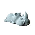 thumbnail image 3 of Green Sandstone Animal Mini Tea Pet Figurine DIY Terrarium Crafts Small Statue Cute Kung Fu Tea Pet Model for Fairy Garden, Yoga Room Shelf Rhinoceros, 3 of 8