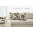 thumbnail image 2 of Mika Home - Juego De 2 Fundas De Almohada Decorativas Para Sofá, Cama, Diseño De Girasol, 20.0 X 20.0 In, Color Gris Y Crema, 2 of 5