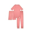thumbnail image 4 of Sleep On It 100% Organic Cotton Rib Knit Snug-Fit 6-Piece Pajama Sets for Boys & Girls, Pink & Green, Size 2T, 4 of 4