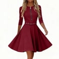 thumbnail image 4 of CIENVNSTG Women's Fashion Dress Solided Color Long Breathable New Dress Lightweight Versatile Beach Dress, 4 of 5