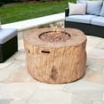 thumbnail image 2 of HomeRoots 535176 24 x 37 x 40 in. Brown Faux Wood Stump Propane Round Fire Pit with Cover, 2 of 8