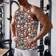 thumbnail image 5 of Gukieu rock record music Skull Print Men's Quick Dry Fitness Vest, Round Neck Sleeveless Fitness Bodybuilding Top-4X-Large, 5 of 7