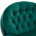 thumbnail image 6 of Velvet Swivel Accent Chair with Ottoman Set, Modern Tufted Armchair with Footrest for Living Room, Reading TV Chairs for Adults, Comfy Chaise Lounge Chairs for Bedroom, Green, 6 of 9
