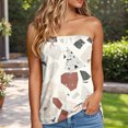 thumbnail image 2 of idosla Womens Smocked Strapless Bandeau Tank Tops Floral Tube Tops Backless Bandeau Tunic Tops Sleeveless Shirts (Light Gray, S), 2 of 4