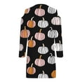 thumbnail image 5 of Fartey Women's Halloween Mini Dresses Ring Hole Cold Shoulder Tank Dress Slim Fit V Neck Long Sleeve Tunic Dress Funny Pumpkin Print Dress, 5 of 5