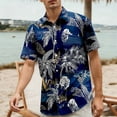 thumbnail image 2 of Men's Hawaiian Shirt Summer Short Sleeve Button Floral Print Casual Loose Fit Beach Hawaiian Shirts, 2 of 5