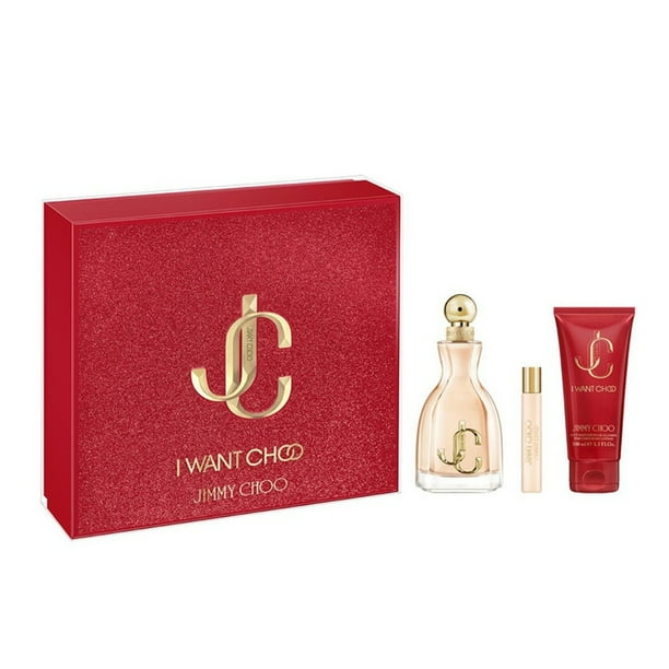 JIMMY CHOO I WANT CHOO 3 PCS SET FOR WOMEN(3.4 EAU DE PARFUM SPRAY+ 0.