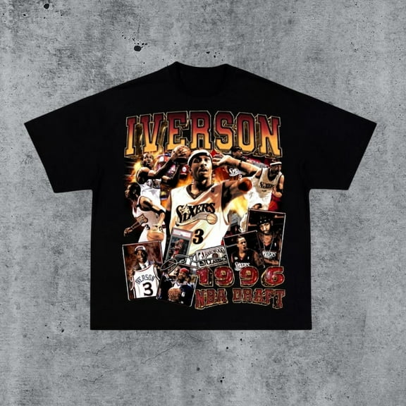 Vintage 90s Allen Iverson Shirt Retro Classic Graphic Tee Bootleg Bestseller Unisex Sport Gift