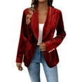 thumbnail image 3 of Meichang Velvet Blazer for Women Business Casual Long Sleeve Lapel Collar Open Front Suit Jackets Vintage Velour Office Work Blazers, 3 of 9