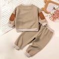 thumbnail image 4 of HCNTES Toddler Kids Baby Boy Fall Outfits 1T 2T 3T 4T 5T Long Sleeve Tops Pants Winter Clothes Sets(6-12 Months,S781-Khaki), 4 of 9