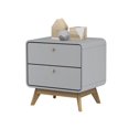 thumbnail image 5 of Ren Home Leva Scandinavian 2 Drawer Curved Nightstand, Gray, 5 of 9